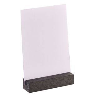 Card holder wood 100 mm | black  | straight insertion slot  | stained 