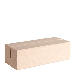 Card holder wood, base for variable insertion system MODUL 100 mm | beech wood  | straight insertion slot 