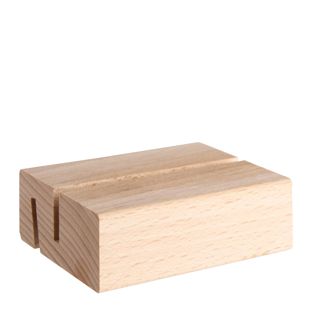 Card holder wood, base for variable insertion system MODUL 74 mm | beech wood  | straight and angled insertion slot 