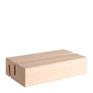 Card holder wood, base for variable insertion system MODUL 100 mm | beech wood  | straight and angled insertion slot 