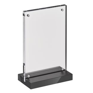 Magnetic T-menu holder with matt black base A6 - 105 x 148 mm  | portrait 