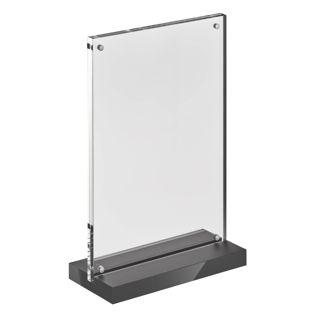 Magnetic T-menu holder with matt black base A5 - 148 x 210 mm  | portrait 