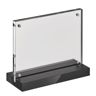 Magnetic T-menu holder with matt black base A6 105 x 148 mm  | landscape 