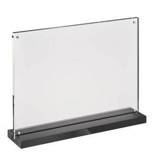 Magnetic T-menu holder with matt black base A4 210 x 297 mm  | landscape 