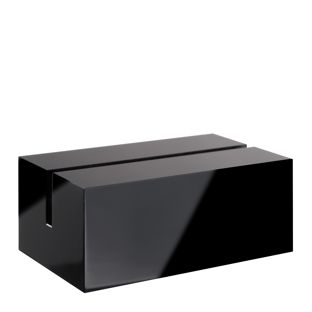 Card holder acrylic, base for variable insertion system MODUL 74 mm | black  | glossy 
