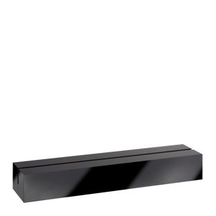 Card holder acrylic, base for variable insertion system MODUL 210 mm | black  | glossy 