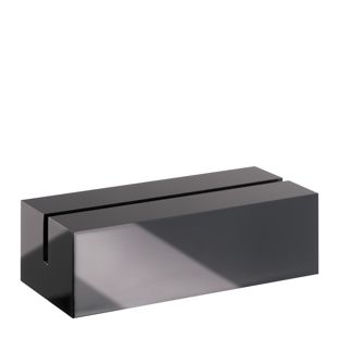 Card holder acrylic, base for variable insertion system MODUL 100 mm | black  | glossy 