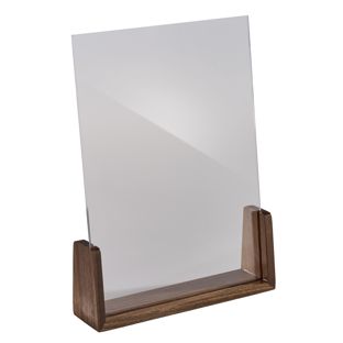 Menu holder wood LignoLine A4 - 210 x 297 mm  | portrait format  | acrylic (PMMA)|walnut wood 