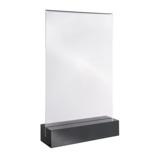 Menu holder MODUL, acrylic pocket with acrylic base A5  | black|transparent  | glossy 