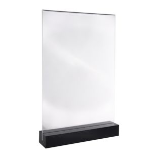 Menu holder MODUL, acrylic pocket with acrylic base A4  | black|transparent  | glossy 