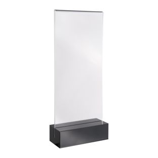 Menu holder MODUL, acrylic pocket with acrylic base 1/3 A4  | black|transparent  | glossy 