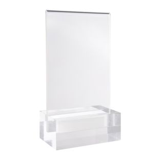 Menu holder MODUL, acrylic pocket with acrylic base A7  | transparent  | glossy 