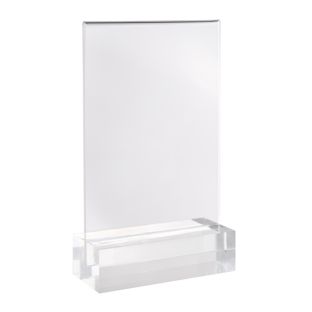 Menu holder MODUL, acrylic pocket with acrylic base A6  | transparent  | glossy 