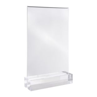 Menu holder MODUL, acrylic pocket with acrylic base A5  | transparent  | glossy 