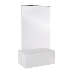 Menu holder MODUL, acrylic pocket with acrylic base A7  | transparent  | matt 