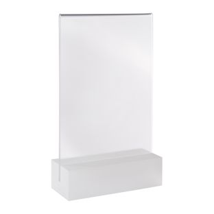 Menu holder MODUL, acrylic pocket with acrylic base A6  | transparent  | matt 