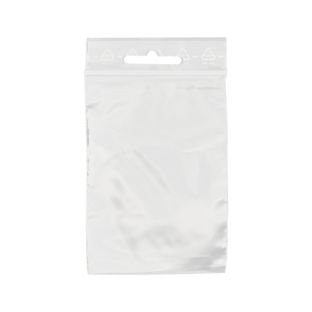 Zip sáček, s euro otvorem, PE folie 50 µm | 40 x 60 mm 