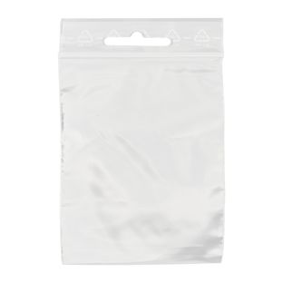 Zip lock bags, with euro hole, PE foil 50 µm | 115 x 155 mm 