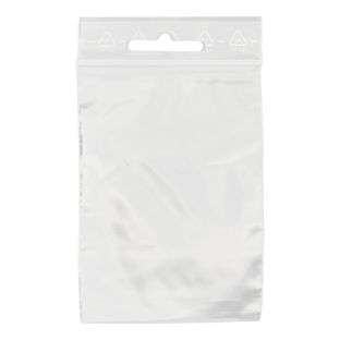 Zip lock bags, with euro hole, PE foil 90 µm | 220 x 310 mm 
