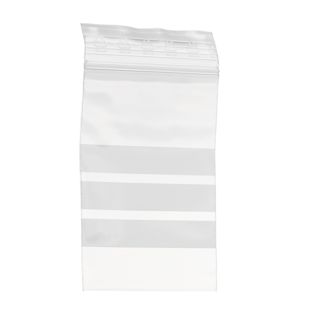 Zip lock bags, with labelling strips, PE foil 50 µm | 70 x 100 mm 