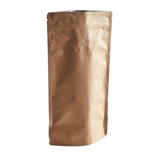 Stand up pouch with aroma valve 140 x 270 mm  | brown  | kraft paper|aluminium|PP 