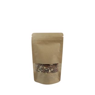 Stand Up Pouches with window 110 x 185 mm  | brown 
