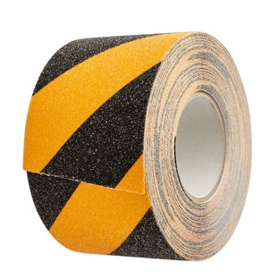 Protiskluzová lepicí páska, černá/žlutá 100 mm