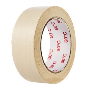 Krepová páska, bílá, 38 mm, plochý krep, odolná do 60 °C 