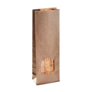Sáček s blokovým dnem a okénkem 70 x 40 x 205 mm 