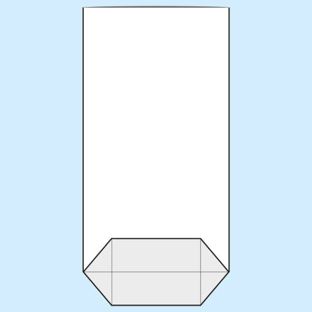 Cross bottom bags, OPP foil 210 x 370 mm