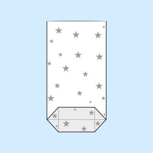 Cross bottom bags, OPP foil, stars 145 x 235 mm