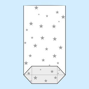 Cross bottom bags, OPP foil, stars 180 x 300 mm