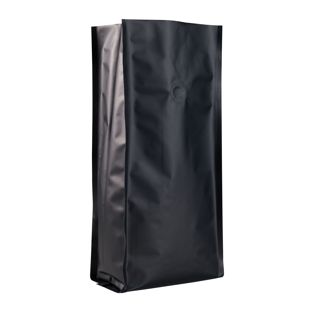 Coffee bag with aroma valve, black 375 x 140 mm 