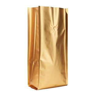 Sáček na kávu s ochranným aroma ventilkem, zlatý 375 x 140 mm  