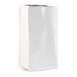 Coffee bag with aroma valve, white 245 x 100 mm 