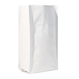 Coffee bag with aroma valve, white 290 x 120 mm 
