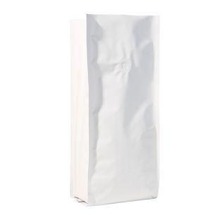 Coffee bag with aroma valve, white 375 x 140 mm  