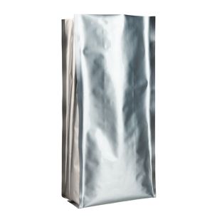 Sáček na kávu se zesíleným dnem, stříbrný 420 x 170 mm  