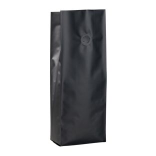 Sáček s bočními záhyby a ochranným aroma ventilkem, černý 330 x 105 mm 