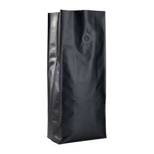 Sáček s bočními záhyby a ochranným aroma ventilkem, černý 380 x 130 mm 