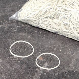 Rubber bands, white 1,5 mm | 50 mm