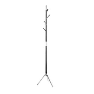 Coat stand, 4 hooks, black, aluminium 
