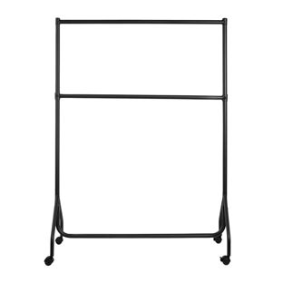 Coat rack on wheels, matt black, metal 
