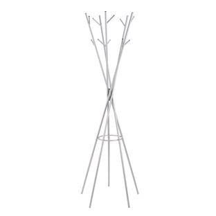 Coat stand, 10 hooks, silver, steel 