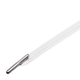 Flat elastic cord with two metal ends white  | 230 mm