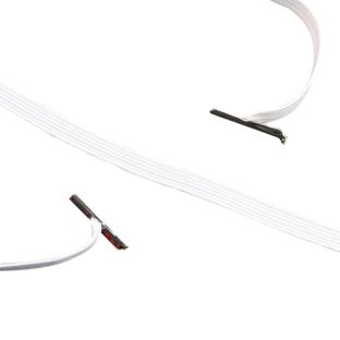 Flat elastic cord with two metal ends white  | 340 mm