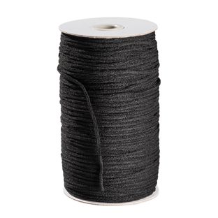 Elastic cords, 3 mm, extra soft black  | 200 m