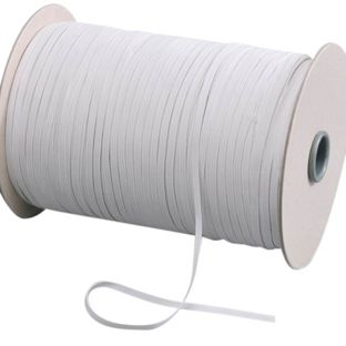 Flat elastic band 6 mm white  | 130 m