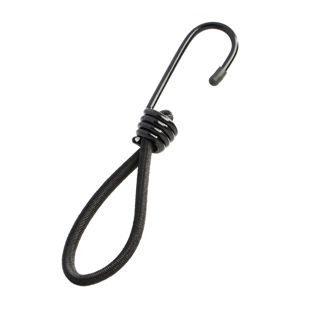 Elastic rope with metal hook, extra strong, 170 mm, black 