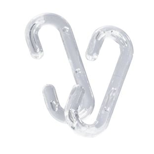 C-hooks, 38 mm long, transparent plastic transparent 